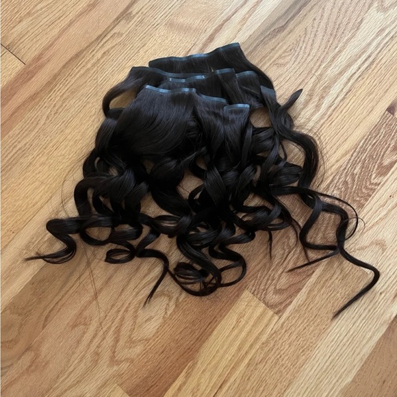 Real hair extensions brunette brown clip in extensions - Picture 2 of 4